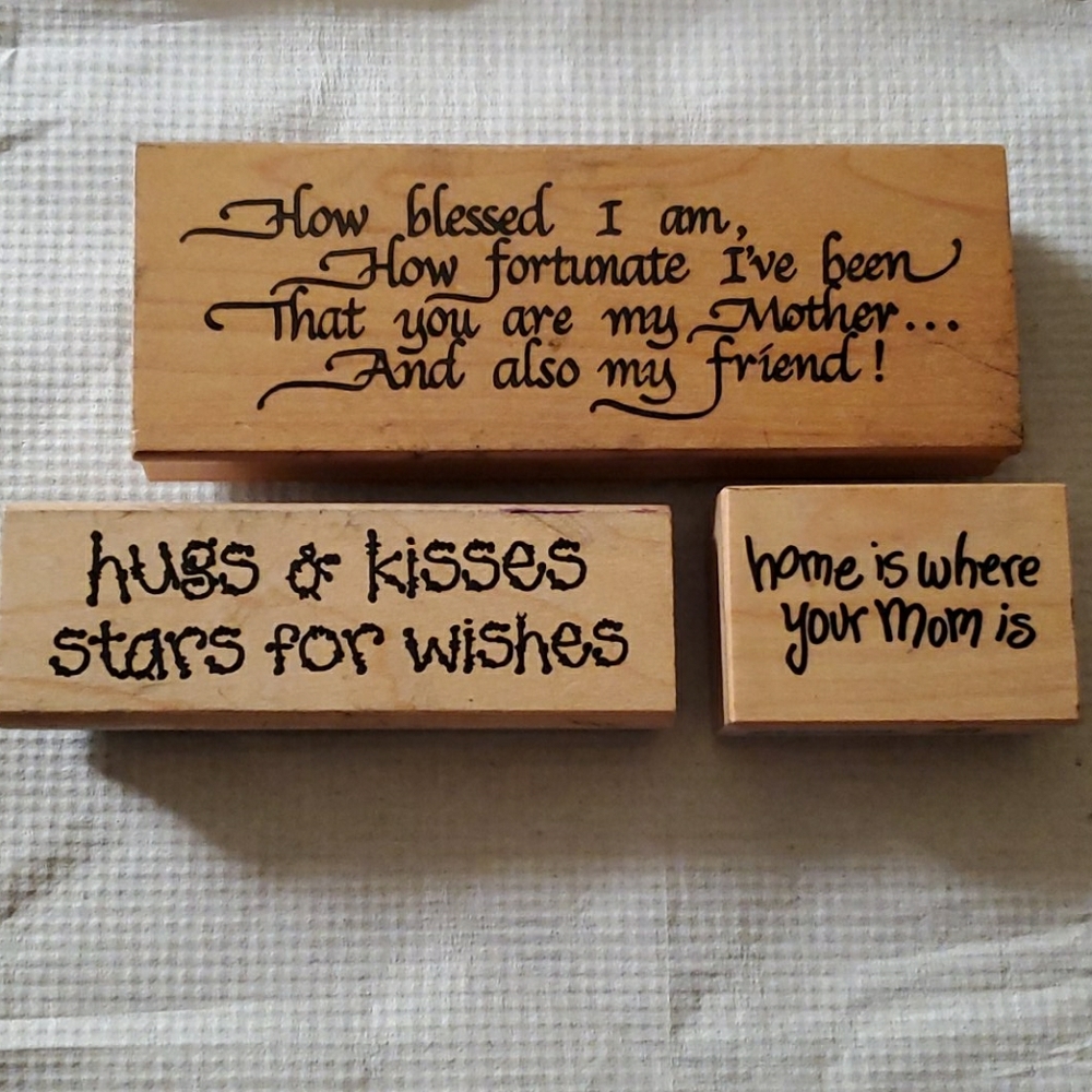 3 Mom Wooden Stamps